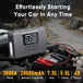 GCZ 3000A portable car jump starter with 150PSI air compressor and 20000mAh power bank for roadside emergencies.