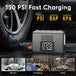 GCZ 3000A portable car jump starter with 150PSI air compressor and 20000mAh power bank for roadside emergencies.