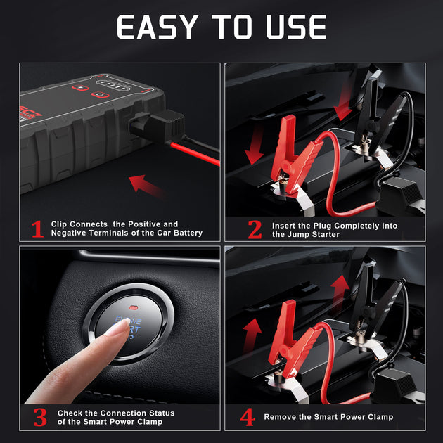 GCZ Car Jump Starter 2000A with Air Compressor, Power Bank, and LED Light for Road Emergencies and Tire Inflation