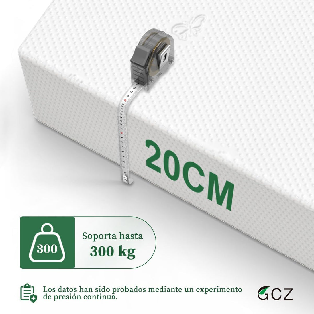 GCZ Colchón Matrimonial Memory Foam con Soporte Ergonómico y Alivio de Presión para Dormitorio