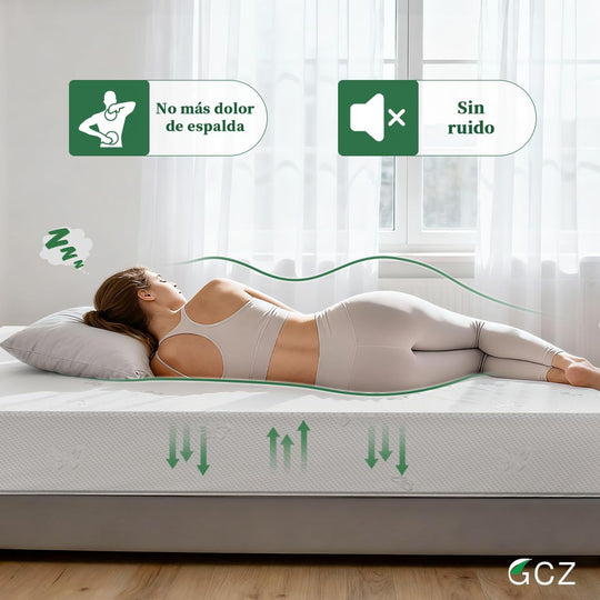 GCZ Colchón Matrimonial Memory Foam con Soporte Ergonómico y Alivio de Presión para Dormitorio